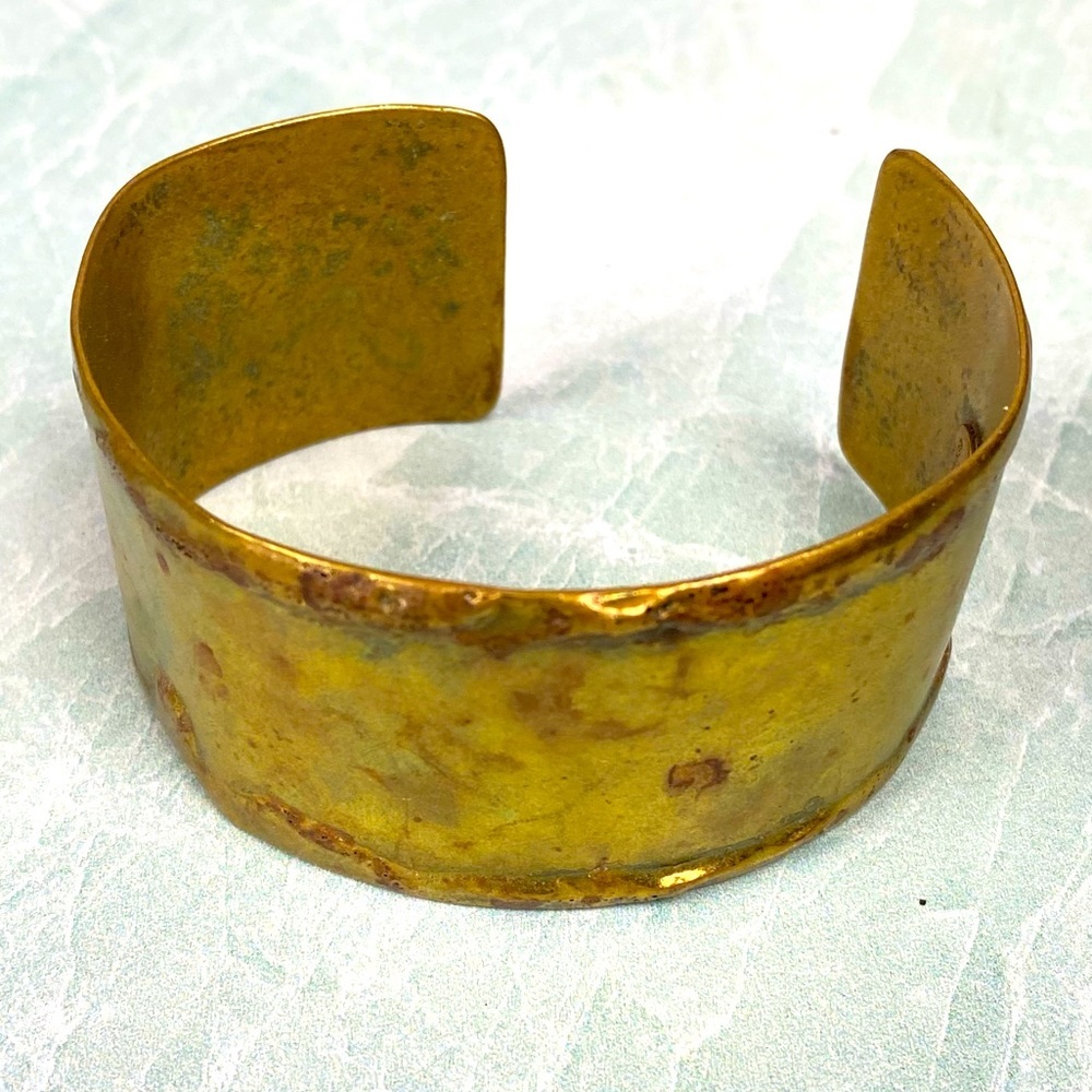 Les Bernard copper cuff bracelet brutalist style